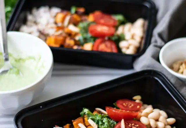 Trays of food ready for portioning for cloud, dark and ghost kitchen rental